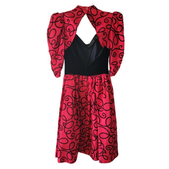 Vintage Gunne Sax Velvet Embossed Cocktail Formal Dress with Sle… - Picture 2 of 15